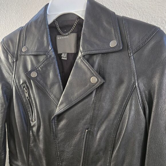 Muubaa Kajana Black Leather Biker Jacket size 4 US 8 UK - Picture 7 of 11